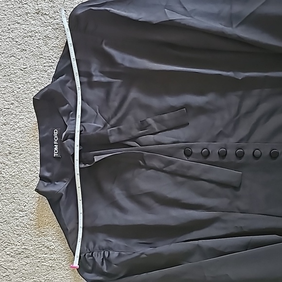 Italy Puff Sleeve Tie Neck Button Blouse - Picture 4 of 8